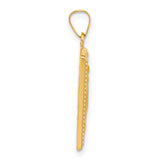 14k Yellow Gold Virgin Mary Rectangular Pendant with Radiant Beams and 1830 Detail