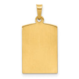14k Yellow Gold Virgin Mary Rectangular Pendant with Radiant Beams and 1830 Detail