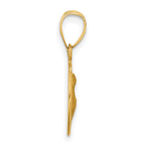 14k Yellow Gold Saint Anthony Medal Pendant with Raised Detail and Satin Finish