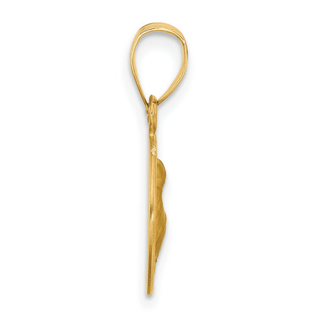 14k Yellow Gold Saint Anthony Medal Pendant with Raised Detail and Satin Finish