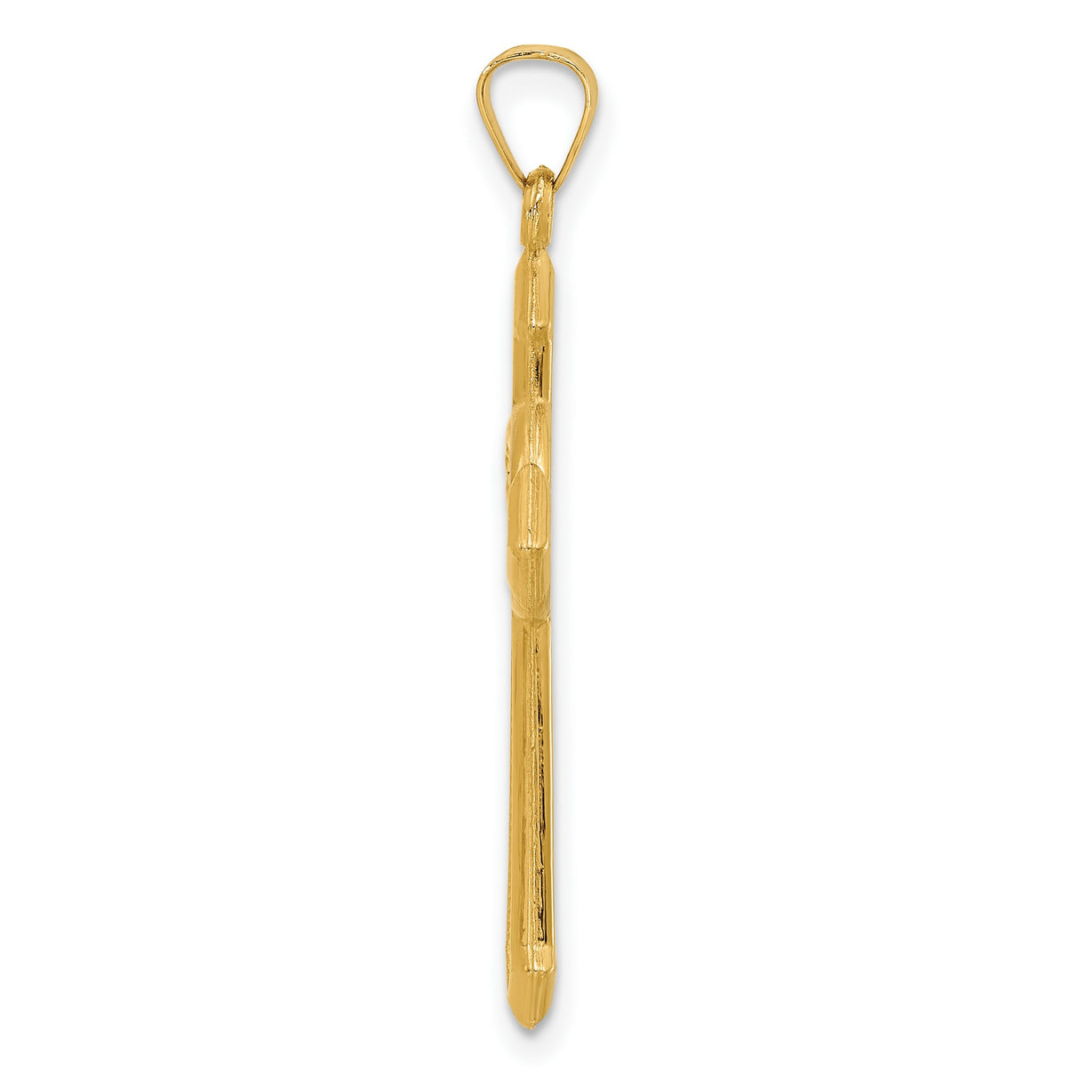 Textured Hollow Budded St Benedict Cross Charm Pendant in Real 14k Multi-Tone Gold