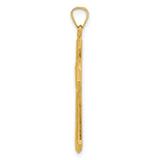 Textured Hollow Budded St Benedict Cross Charm Pendant in Real 14k Multi-Tone Gold