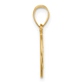 14k Yellow Gold Saint Joseph Medal Pendant with Satin Finish and Lily Symbol