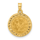 14k Yellow Gold Saint Joseph Pendant Featuring Saint Joseph Holding Jesus, Catholic Medal