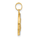 Hollow Saint Joseph Medal Charm Pendant in Real 14k Multi-Tone Gold