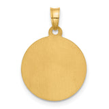 Hollow Saint Joseph Medal Charm Pendant in Real 14k Multi-Tone Gold