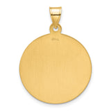 Polished and Satin Solid St Joseph Medal Charm Pendant in Real 14k Yellow Gold
