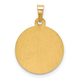 14k Yellow Gold Jesus Pendant with Radiant Halo and Staff, Christian Medallion Charm