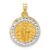 14k Multi-Tone Gold Jesus Pendant with Radiant Halo, Catholic Religious Medallion