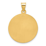 14k Yellow Gold Saint Jude Halo Pendant Medal with Book and Staff Design