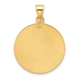 14k Yellow Gold Saint Michael Pendant, Archangel Medallion Defeating Dragon, Religious Jewelry