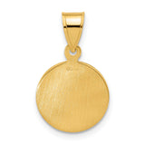 14k Yellow Gold Saint Michael Pendant with Embossed Archangel Design