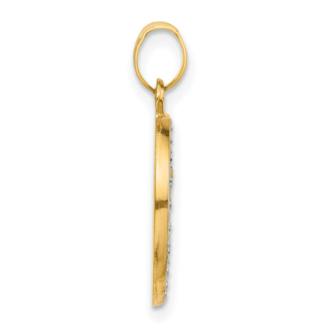 14k Multi-Tone Gold Archangel Michael Pendant, Christian Religious Medal for Men or Women