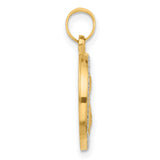 Hollow Saint Theresa Charm Pendant in Real 14k Multi-Tone Gold