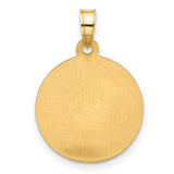 Hollow Saint Theresa Charm Pendant in Real 14k Multi-Tone Gold