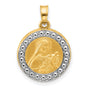 Hollow Saint Theresa Charm Pendant in Real 14k Multi-Tone Gold