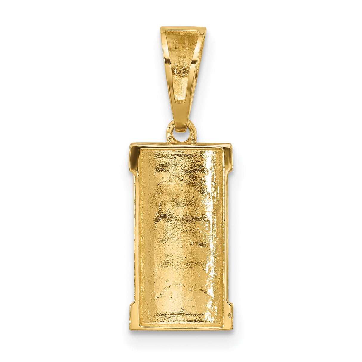 Polished Mezuzah Charm Pendant in Real 14k Multi-Tone Gold