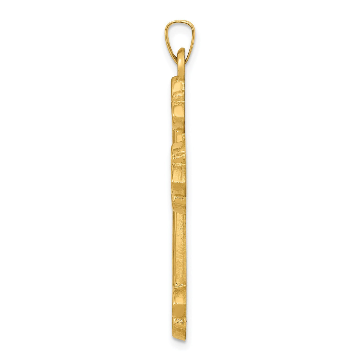 14k Yellow Gold Orthodox Cross Pendant, Layered Eastern Design, Christian Religious Jewelry
