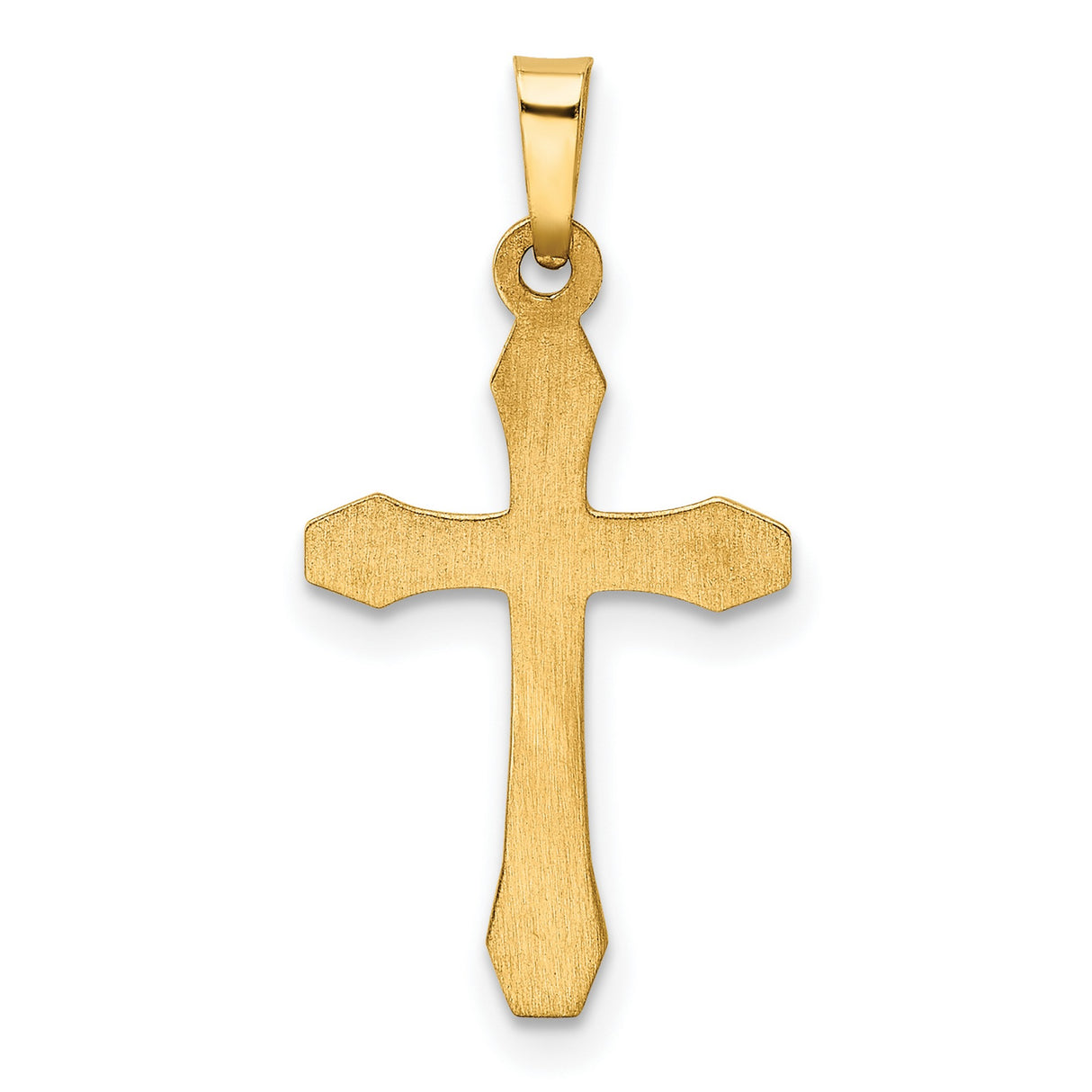 Hollow Latin Cross Charm Pendant in Real 14k Multi-Tone Gold