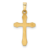 Hollow Latin Cross Charm Pendant in Real 14k Multi-Tone Gold