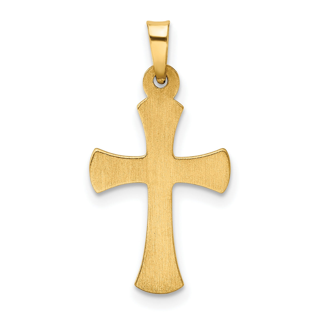 Hollow Latin Cross Charm Pendant in Real 14k Yellow Gold