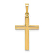 Hollow Latin Cross Charm Pendant in Real 14k Yellow Gold