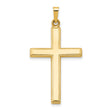 Hollow Latin Cross Charm Pendant in Real 14k Yellow Gold