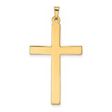 Hollow Latin Cross Charm Pendant in Real 14k Yellow Gold