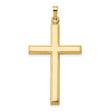 Hollow Latin Cross Charm Pendant in Real 14k Yellow Gold