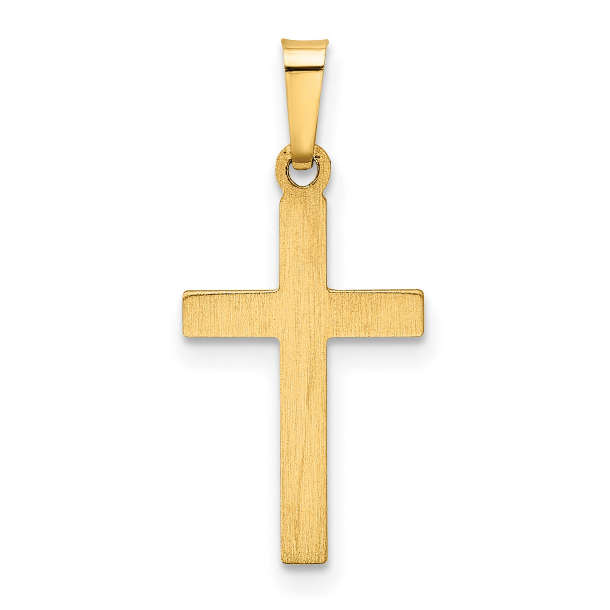 Hollow Latin Cross Charm Pendant in Real 14k Yellow Gold