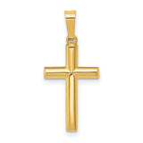 Hollow Latin Cross Charm Pendant in Real 14k Yellow Gold