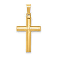 Hollow Latin Cross Charm Pendant in Real 14k Yellow Gold