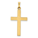 Hollow Latin Cross Charm Pendant in Real 14k Yellow Gold