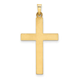 Hollow Latin Cross Charm Pendant in Real 14k Yellow Gold