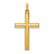 Hollow Latin Cross Charm Pendant in Real 14k Yellow Gold