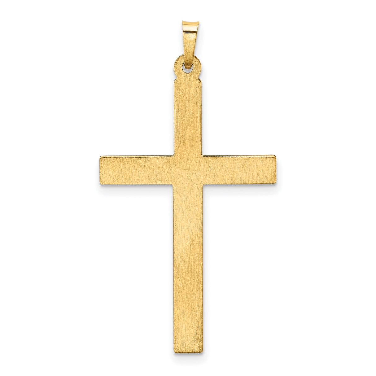 Hollow Latin Cross Charm Pendant in Real 14k Yellow Gold