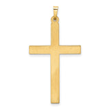 Hollow Latin Cross Charm Pendant in Real 14k Yellow Gold