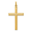 Hollow Latin Cross Charm Pendant in Real 14k Yellow Gold