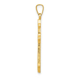 14k Yellow Gold Cross Pendant with Filigree Detailing, Ornate Christian Religious Jewelry