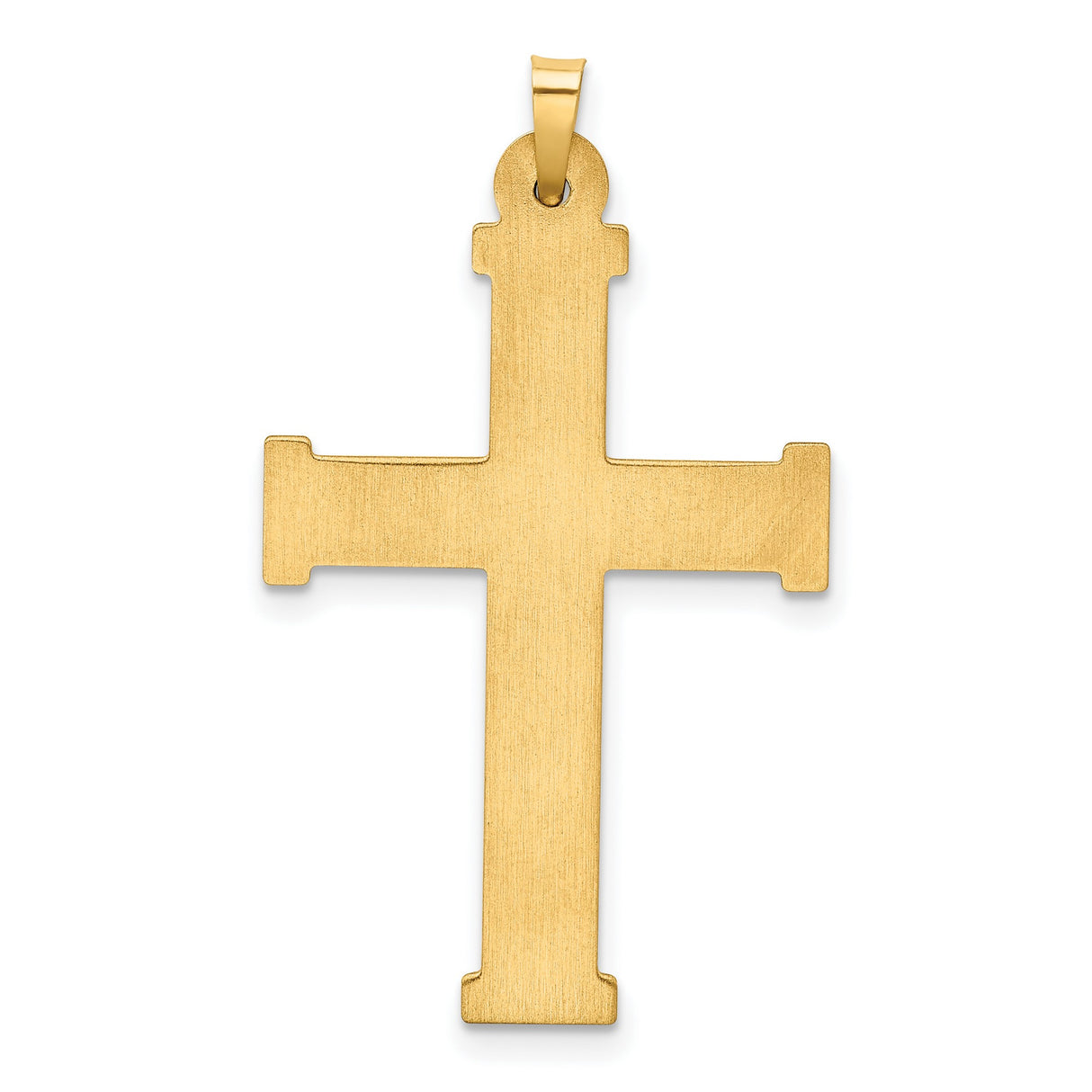 Hollow Latin Cross With Capped Ends Charm Pendant in Real 14k Yellow Gold