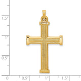 Hollow Latin Cross With Capped Ends Charm Pendant in Real 14k Yellow Gold