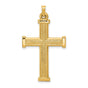 Hollow Latin Cross With Capped Ends Charm Pendant in Real 14k Yellow Gold