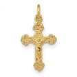 14k Yellow Gold Crucifix Cross Pendant with INRI Design, Catholic Religious Jewelry