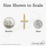14k Two-Tone Gold Crucifix Pendant with INRI and Jesus Figure, Latin Christian Cross