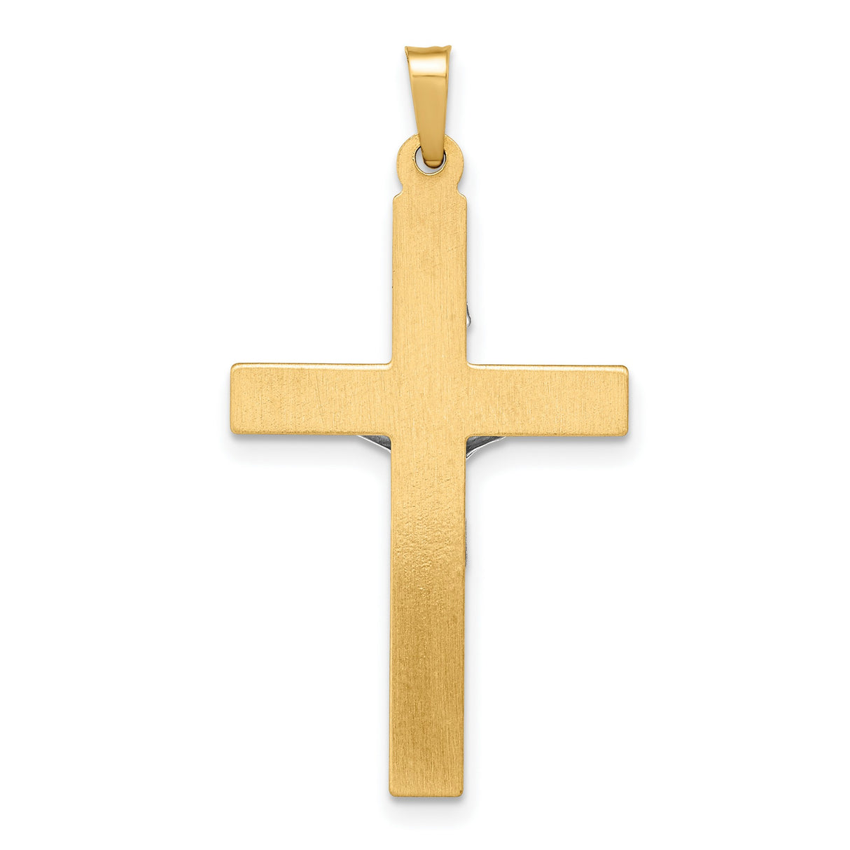 Hollow INRI Latin Crucifix Charm Pendant in Real 14k Multi-Tone Gold