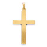 Hollow INRI Latin Crucifix Charm Pendant in Real 14k Multi-Tone Gold