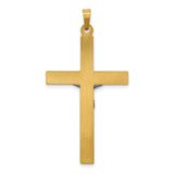 Hollow INRI Latin Crucifix Charm Pendant in Real 14k Multi-Tone Gold