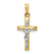 INRI Crucifix 19x11mm Charm Pendant in Real 14k Multi-Tone Gold