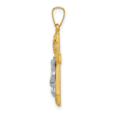 Hollow INRI Latin Crucifix Charm Pendant in Real 14k Multi-Tone Gold
