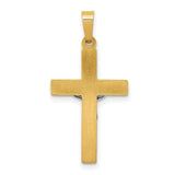 Hollow INRI Latin Crucifix Charm Pendant in Real 14k Multi-Tone Gold